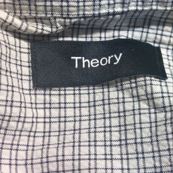 NWT Theory Men's Short Sleeve Button-Up Daze Camp Shirt Baltic/White Size L - Picture 12 of 16